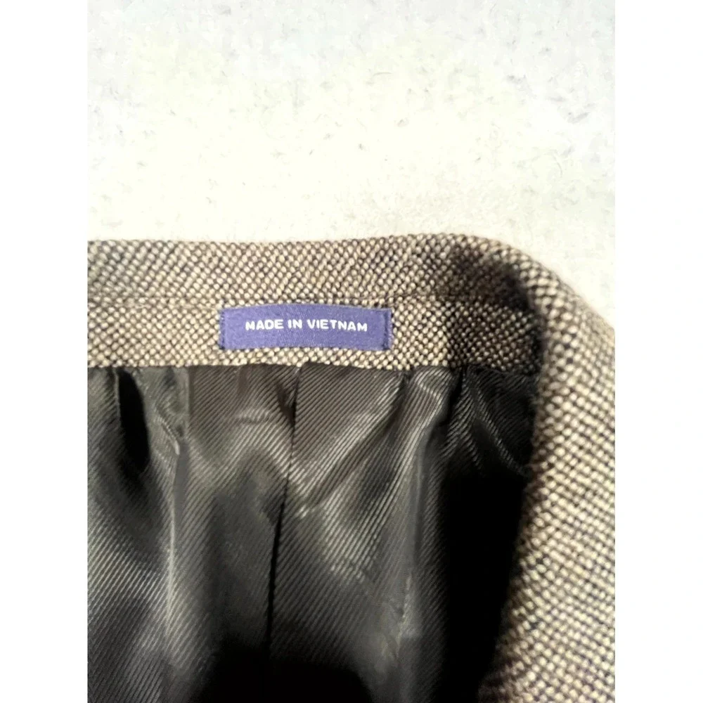 Stafford Sport Coat Men Gray Merino Wool Classic Fit Notch Lapel Formal Business